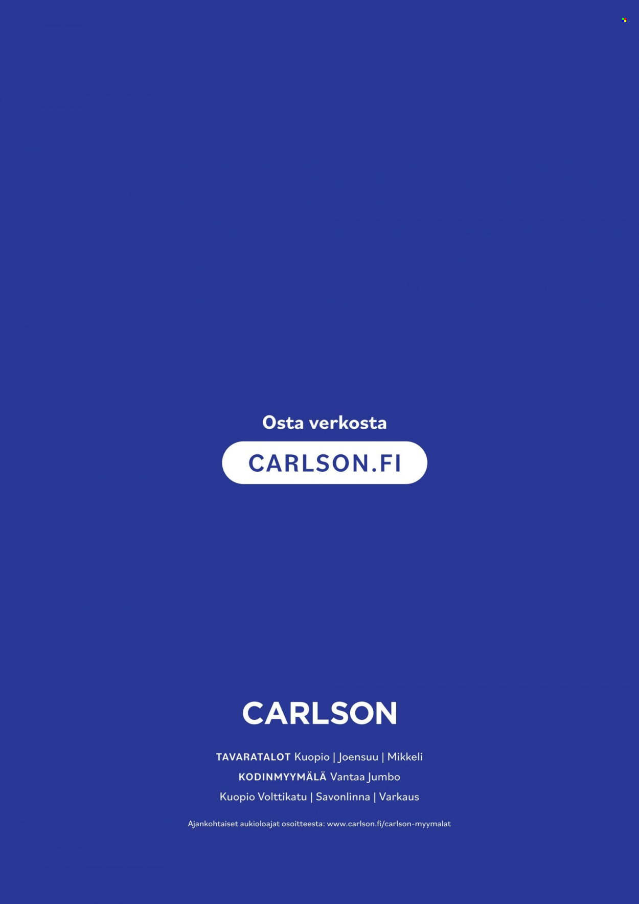 Carlson tarjouslehti  - 01.11.2023 - 30.11.2023.