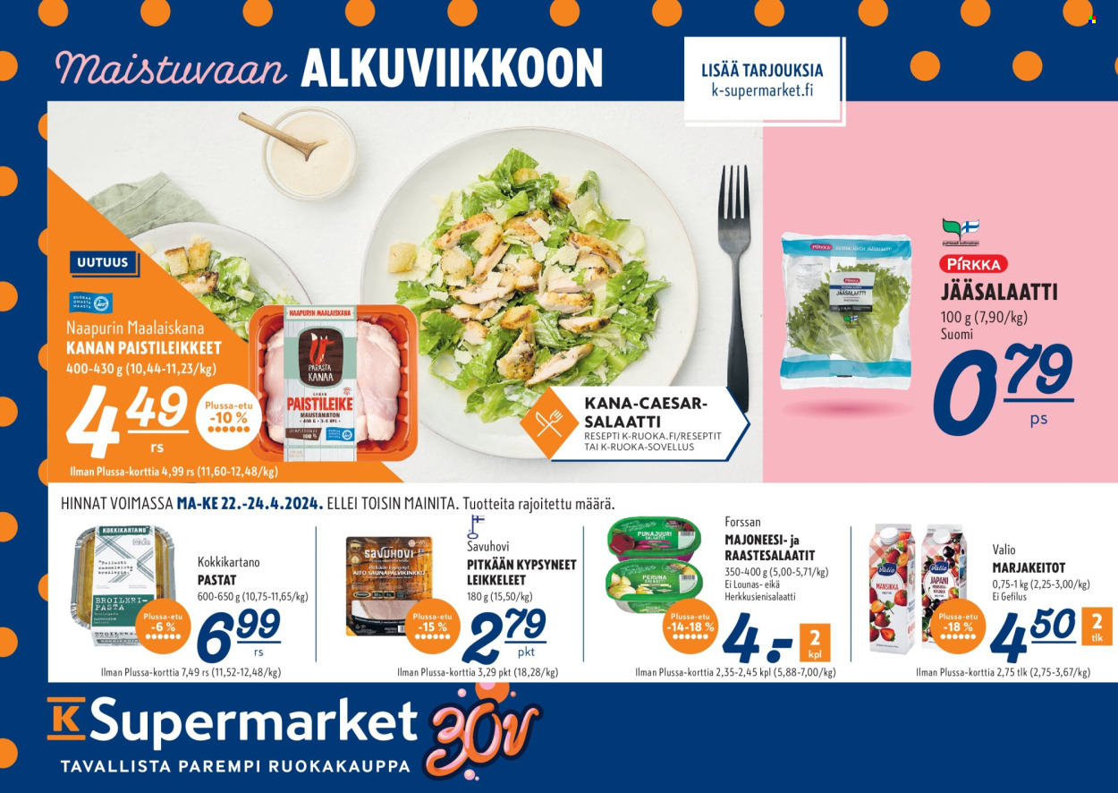 K-Supermarket tarjouslehti  - 22.04.2024 - 24.04.2024.