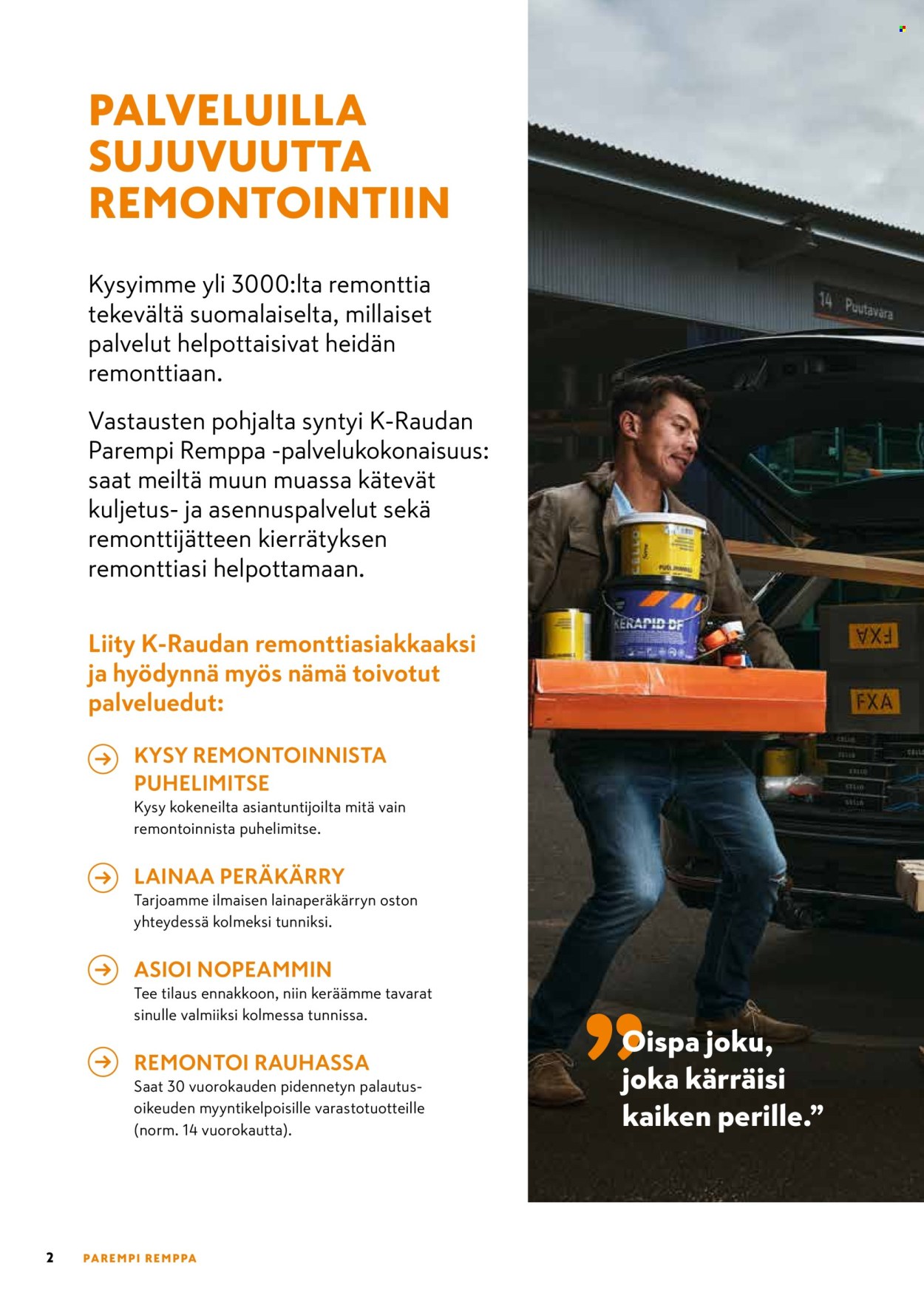 K-Rauta tarjouslehti .