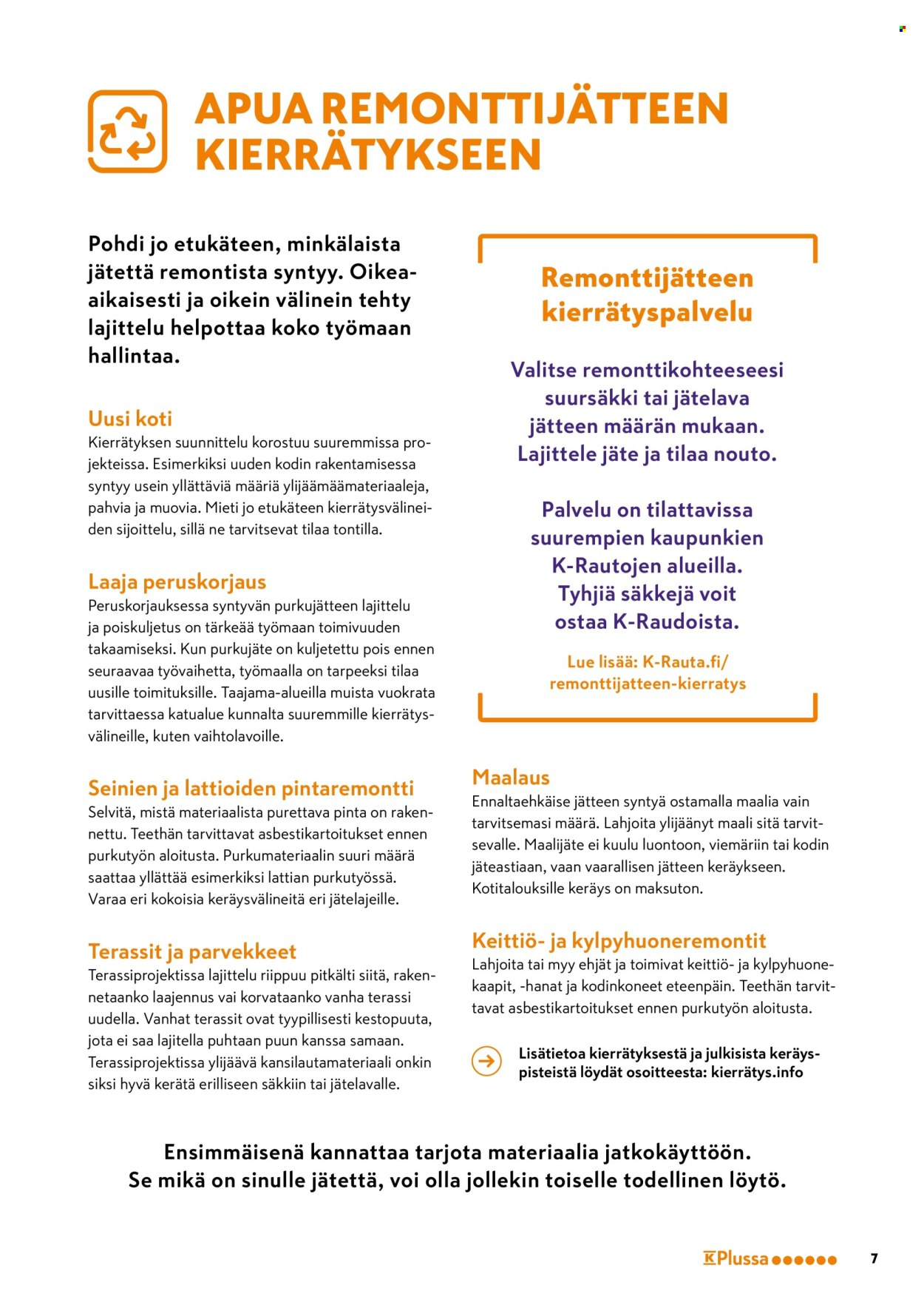 K-Rauta tarjouslehti .