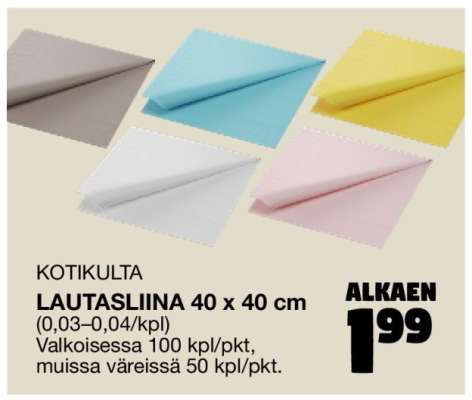 KOTIKULTA LAUTASLIINA 40 x 40 cm