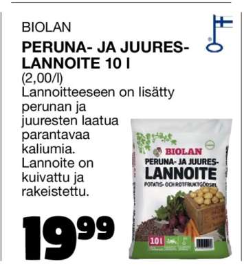 BIOLAN PERUNA- JA JUURES-LANNOITE 10 l