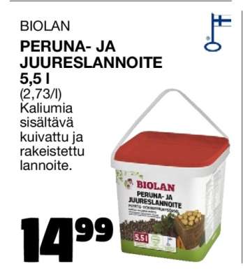 BIOLAN PERUNA- JA JUURESLANNOITE