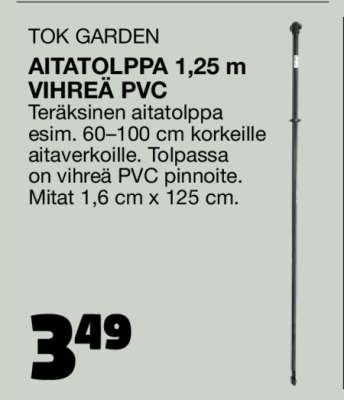 AITATOLPPA 1,25 m VIHREÄ PVC