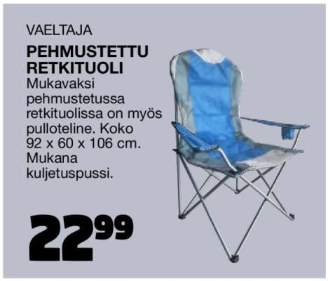 VAELTAJA PEHMUSTETTU RETKITUOLI