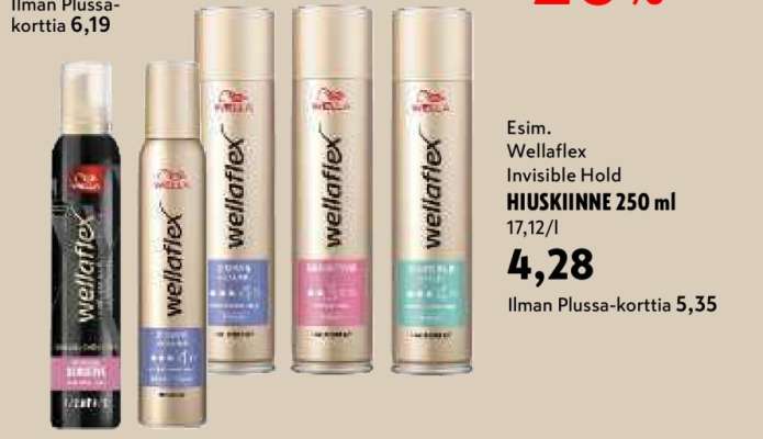 Esim. Wellaflex Invisible Hold HIUSKINNE 250 ml