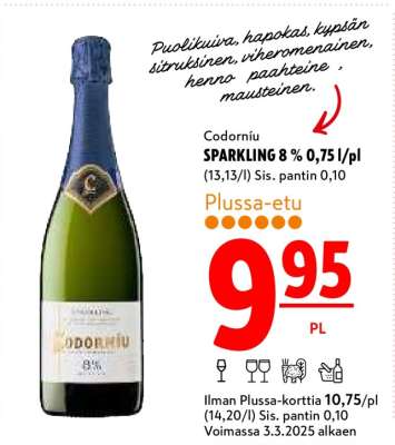Codorníu SPARKLING 8 % 0,75 l/pl