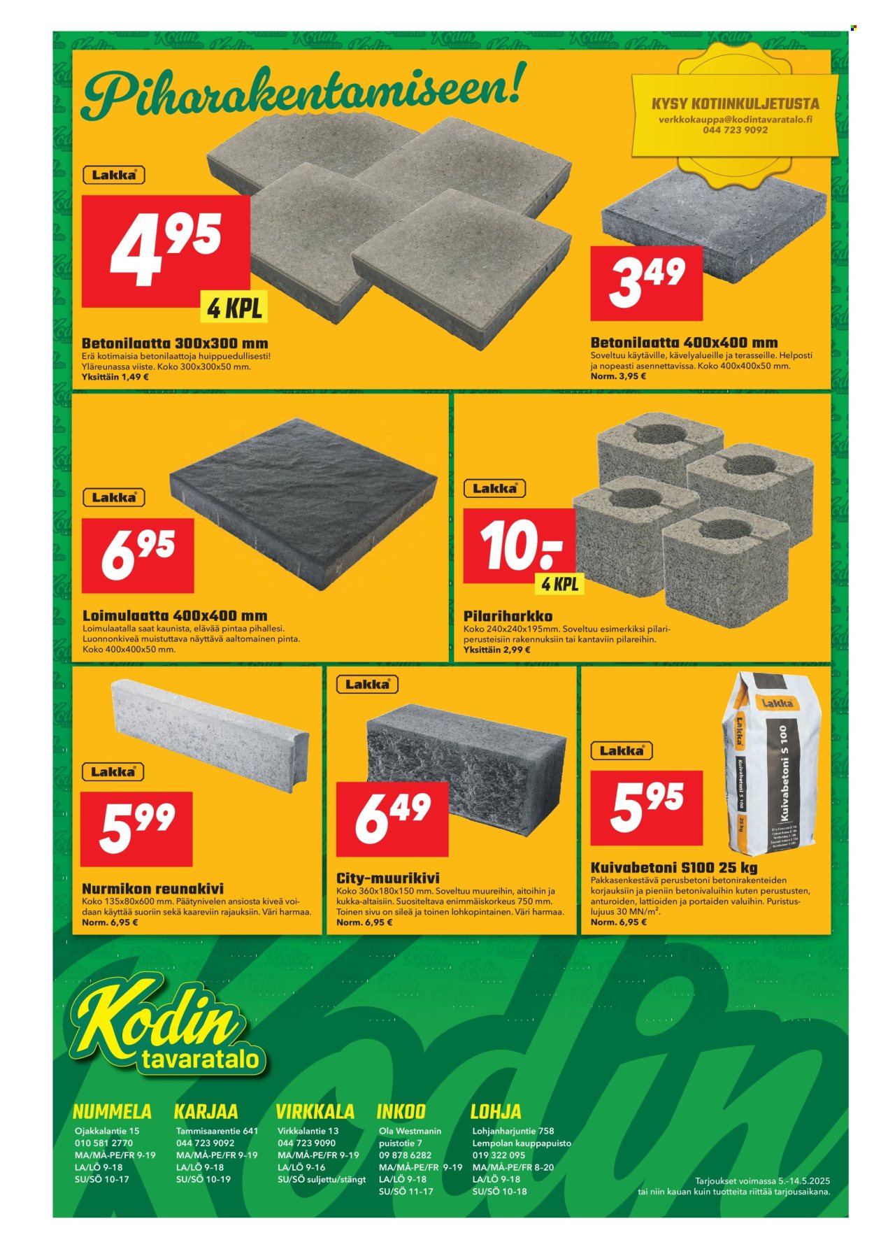Kodintavaratalo tarjouslehti  - 05.05.2025 - 14.05.2025.