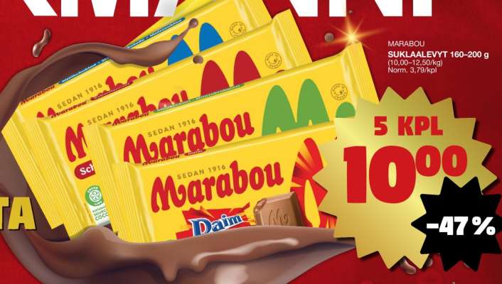 Marabou SUKLAALEVYT