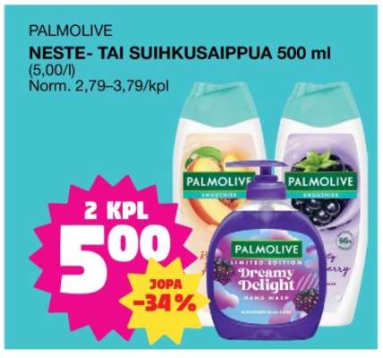 PALMOLIVE NESTE- TAI SUIHKUSAIPPUA 500 ml