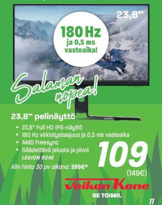 23,8'' Pelinäyttö