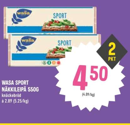 Wasa Sport Näkkileipä 550g