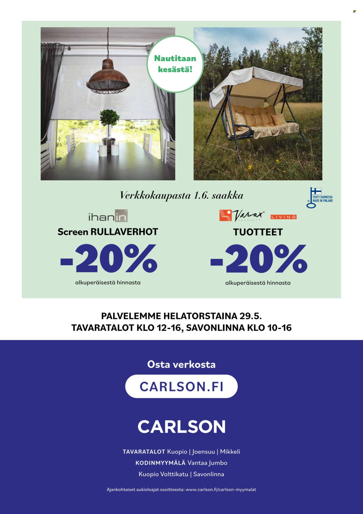 Carlson tarjouslehti  - 05.05.2025 - 01.06.2025.