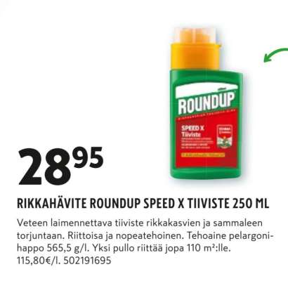RIKKAHÄVITE ROUNDUP SPEED X TIIVISTE 250 ML