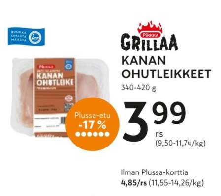 Pirkka GRILLAA KANAN OHUTLEIKKEET