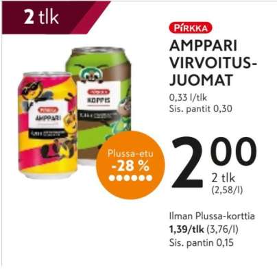 PIRKKA AMPPARI VIRVOITUSJUOMAT