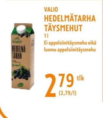 VALIO HEDELMÄTARHA TÄYSMEHUT
