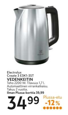 Electrolux Create 3 E3K1-3ST VEDENKEITIN