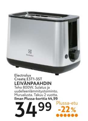 Electrolux Create E3T1-3ST LEIVÄNPAAHDIN