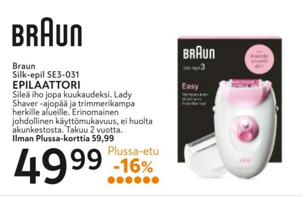 BRAUN Silk-epil SE3-031 EPILAATTORI