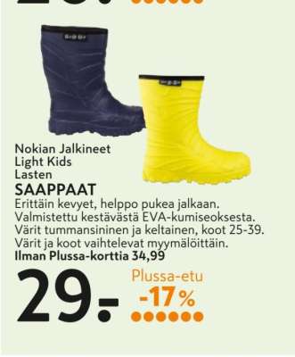 Nokian Jalkineet Light Kids Lasten SAAPPAAT