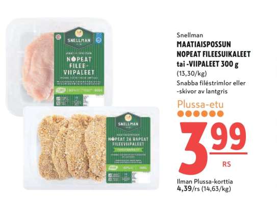 Snellman MAATIASPOSSUN NOPEAT FILEESUIKALEET tai -VIIPALEET 300 g
