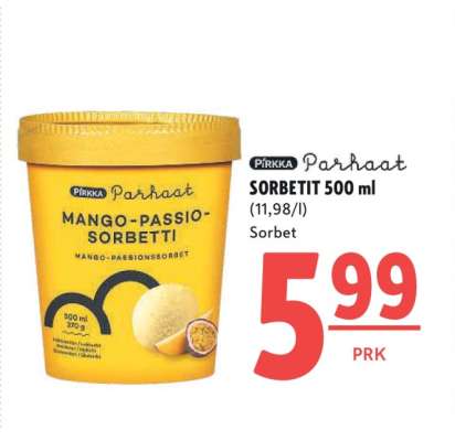 Pirkka Parhaat SORBETIT 500 ml
