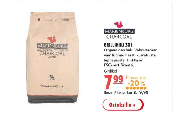 MARIENBURG CHARCOAL GRILLIHIILI 30 l