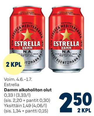 Estrella Damm alkoholiton olut
