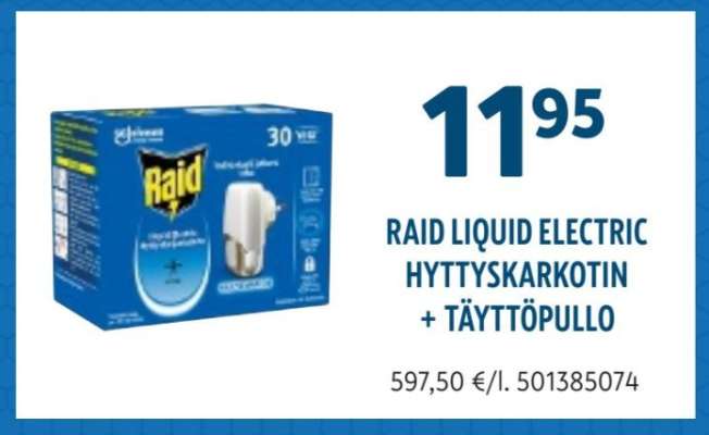 RAID LIQUID ELECTRIC HYTTYSkARKOTIN + TÄYTTÖPULLO