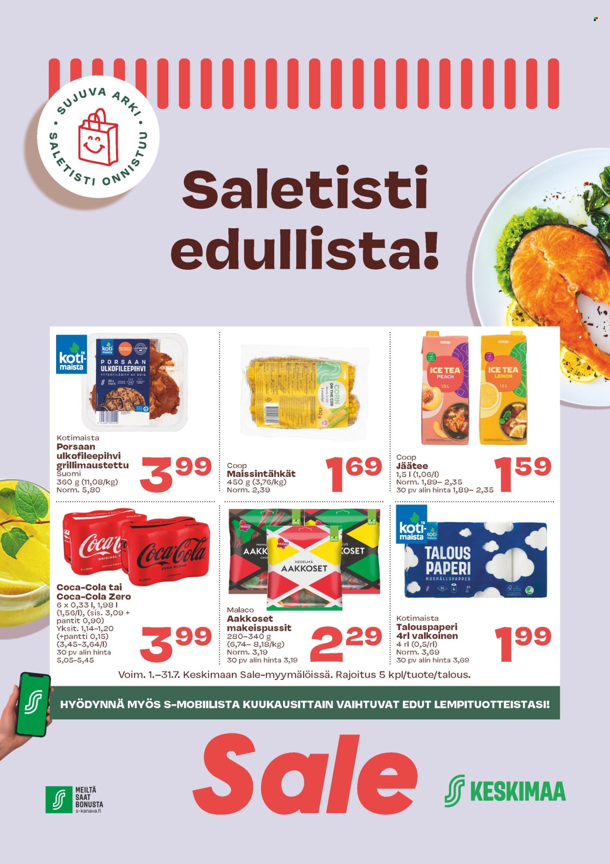 Sale tarjouslehti  - 01.07.2025 - 30.07.2025. Sivu 1