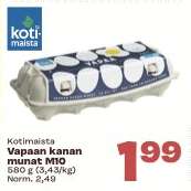 Kotimaista Vapaan kanan munat M10