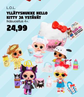 L.O.L. Yllätysnukke Hello Kitty ja ystävät