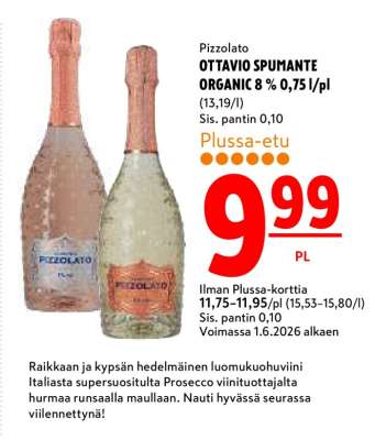 Pizzolato OTTAVIO SPUMANTE ORGANIC 8 % 0,75 l/pl