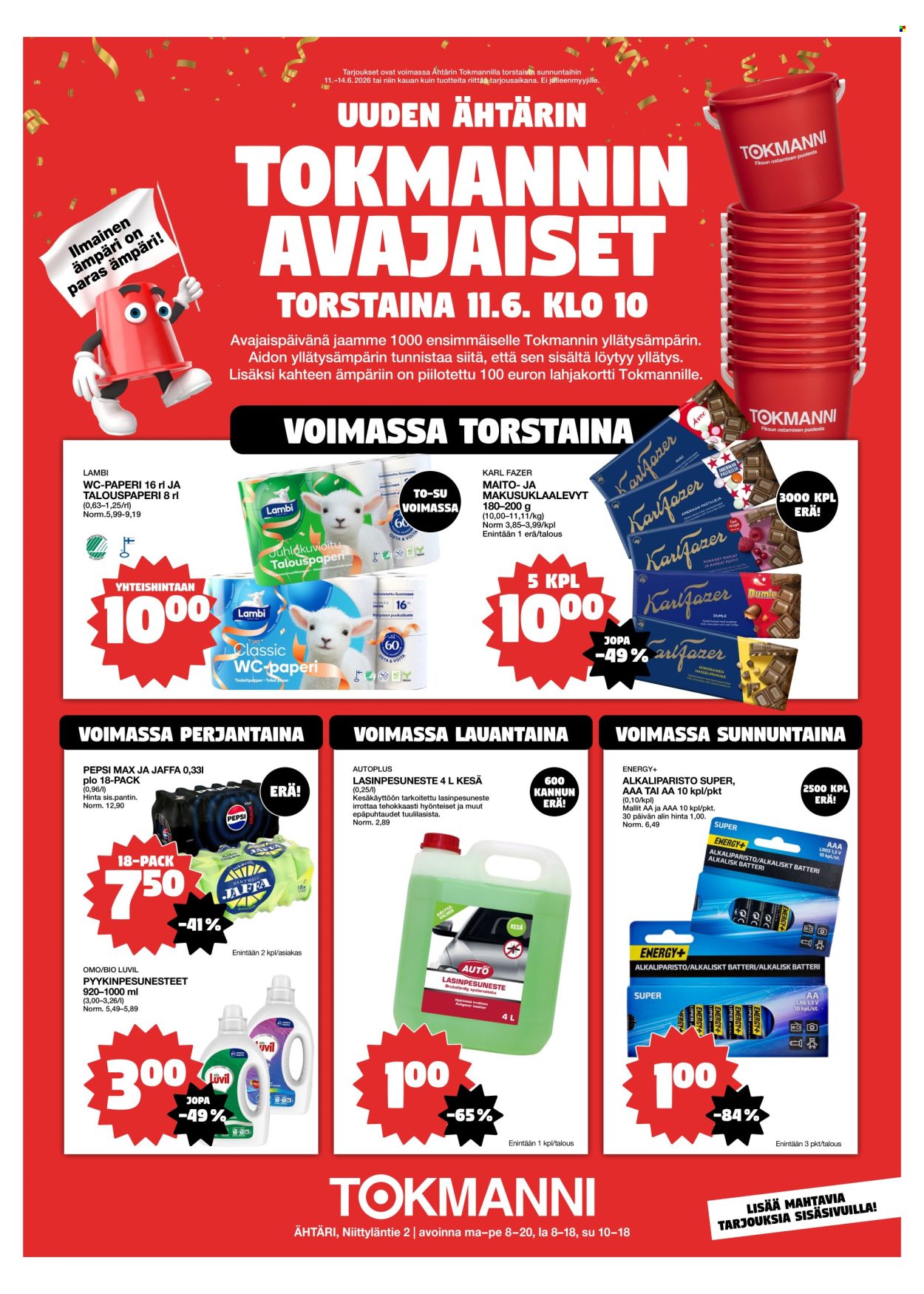 Tokmanni tarjouslehti  - 11.06.2026 - 14.06.2026. Sivu 1