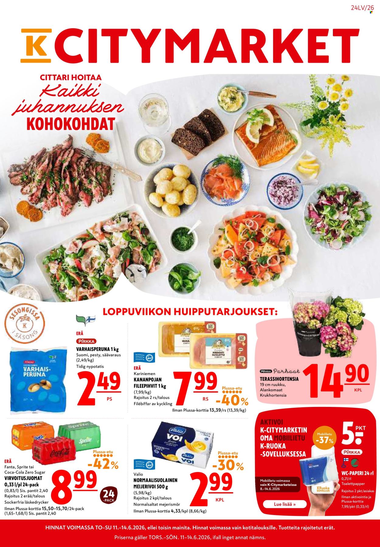 K-citymarket tarjouslehti  - 11.06.2026 - 14.06.2026. Sivu 1