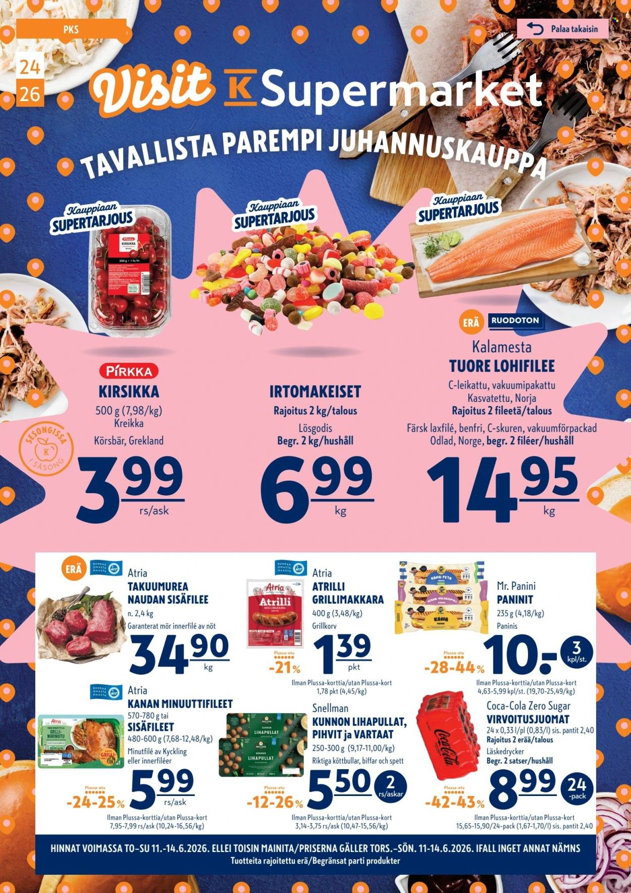 K-Supermarket tarjouslehti  - 11.06.2026 - 14.06.2026. Sivu 1
