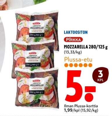 PIRKKA MOZZARELLA 280/125 g