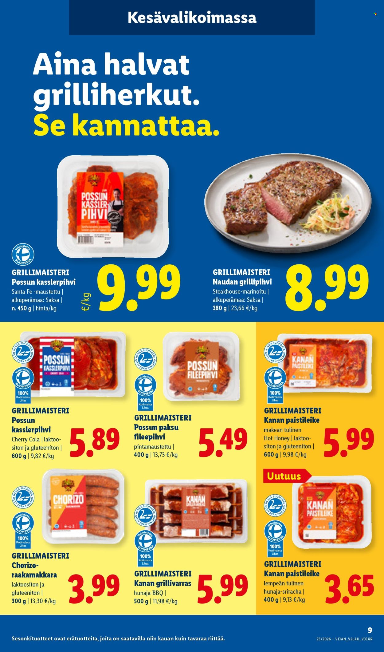 Lidl tarjouslehti  - 17.06.2026 - 24.06.2026. Sivu 9