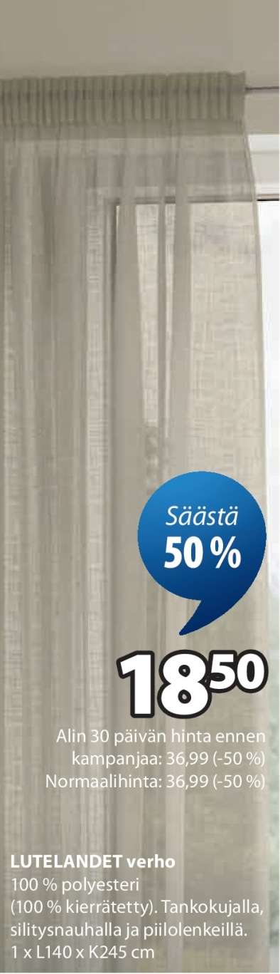 LUTELANDET verho