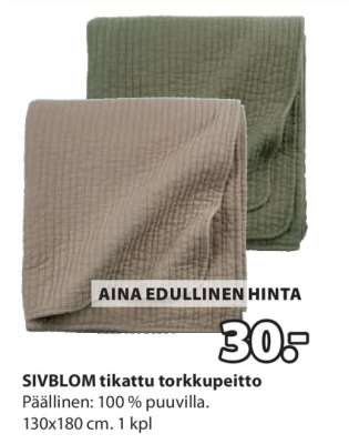 SIVBLOM tikattu torkkupeitto
