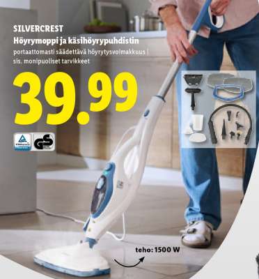 SILVERCREST Höyrymoppi ja käsihöyrypuhdistin