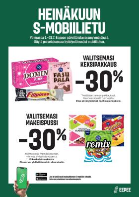 S-market - S-mobiiliedut heinakuussa