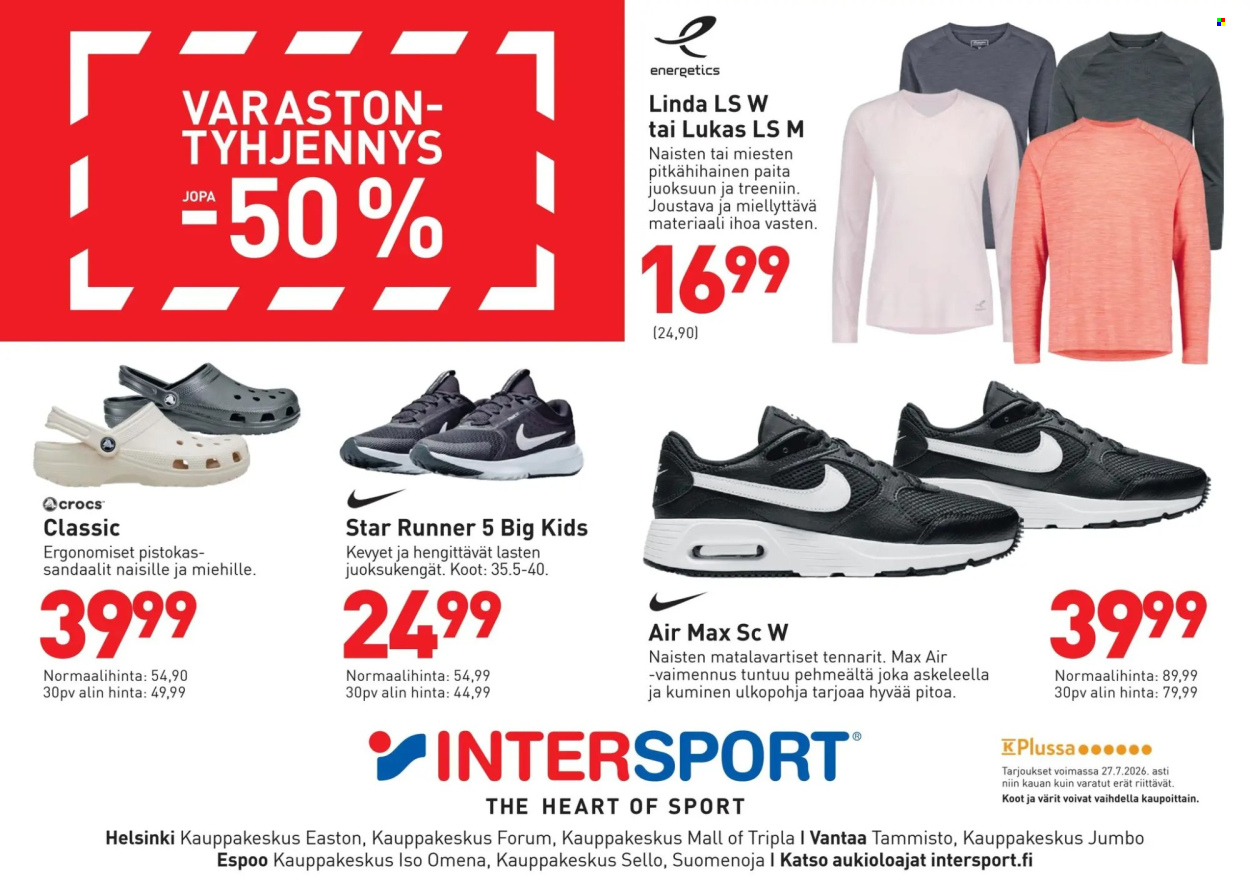Intersport tarjouslehti  - 08.07.2026 - 27.07.2026. Sivu 1