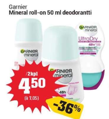 Garnier Mineral roll-on 50 ml deodorantti