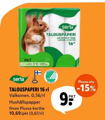 Serla TALOUSPAPERI 16 rl