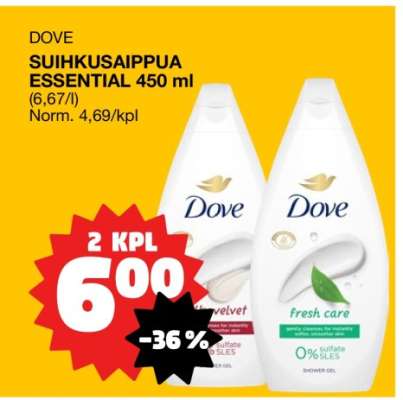DOVE SUIHKUSAIPPUA ESSENTIAL 450 ml