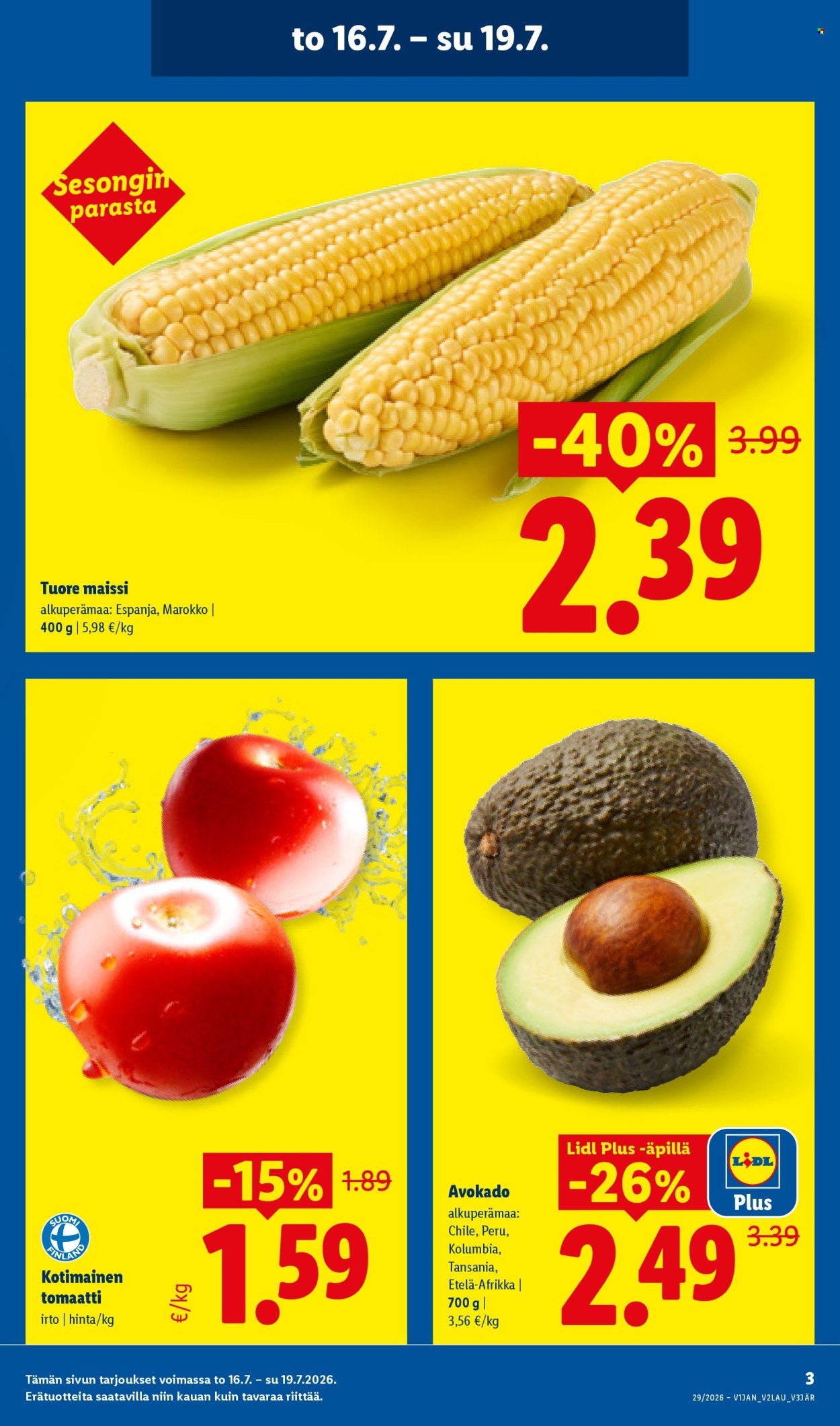 Lidl tarjouslehti  - 16.07.2026 - 22.07.2026. Sivu 3