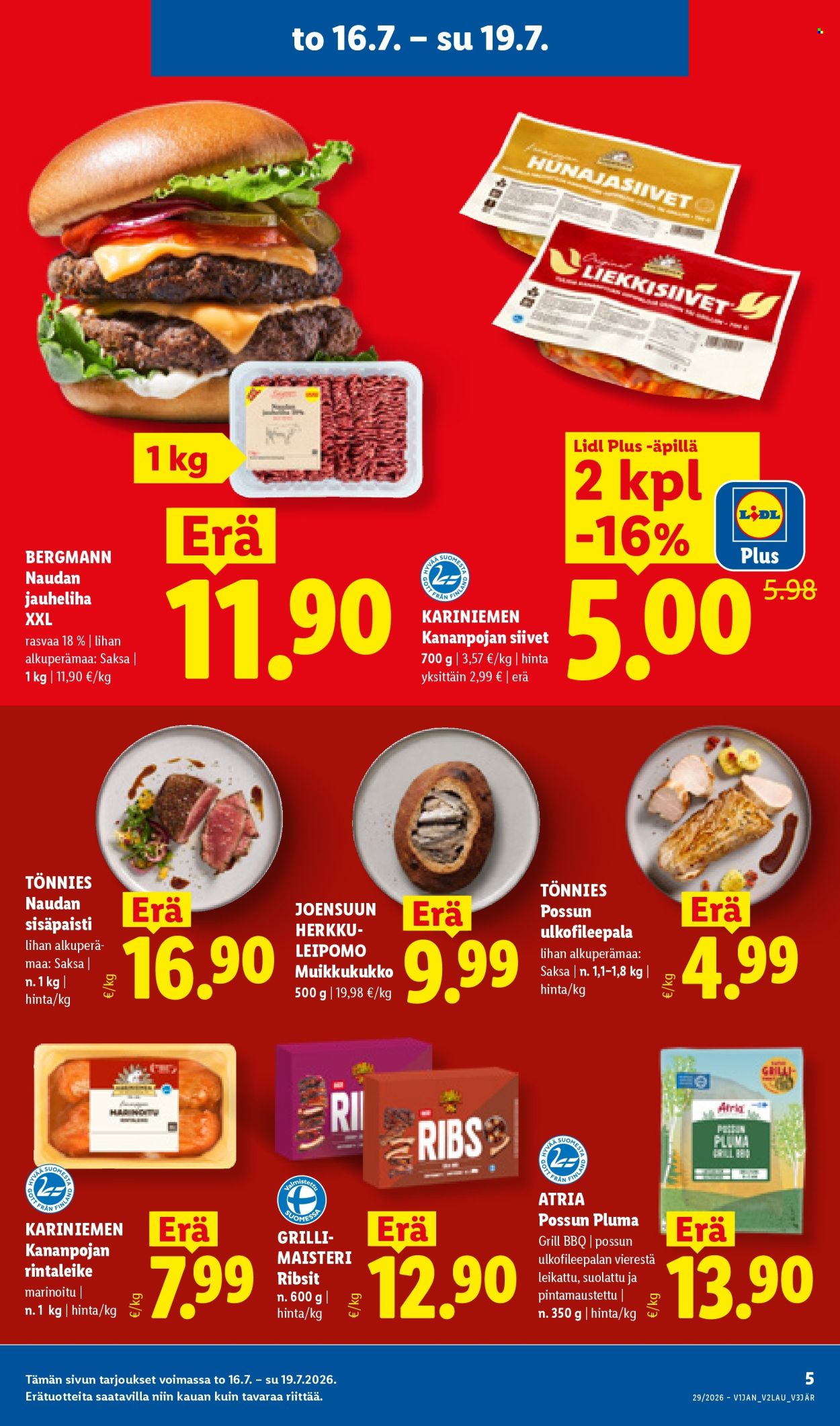 Lidl tarjouslehti  - 16.07.2026 - 22.07.2026. Sivu 5