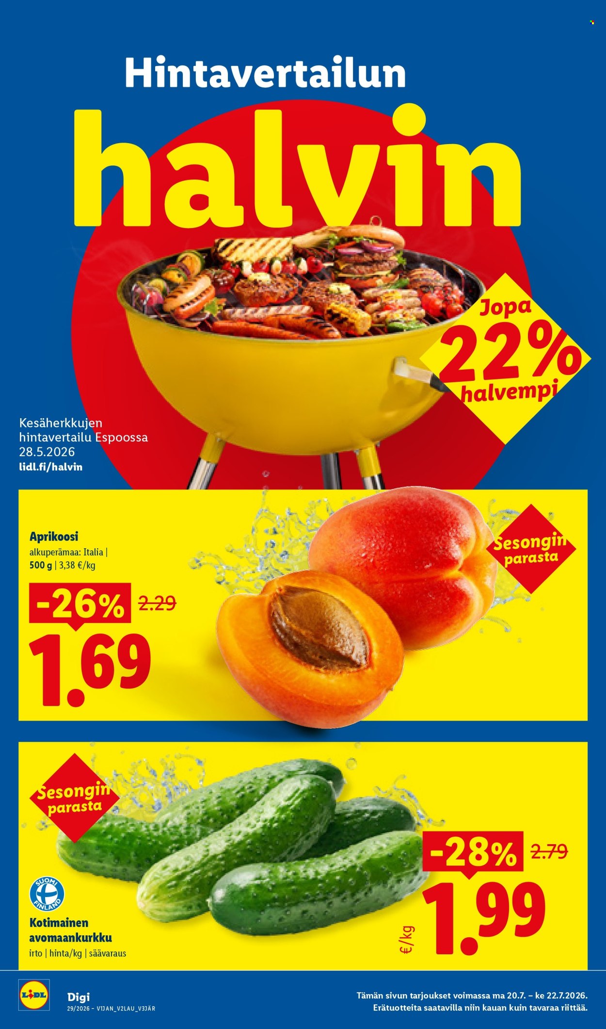 Lidl tarjouslehti  - 16.07.2026 - 22.07.2026. Sivu 22